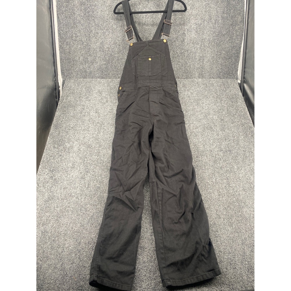 Quince Organic Cotton Canvas Overalls Women Medium Black Carpenter Workwear M
